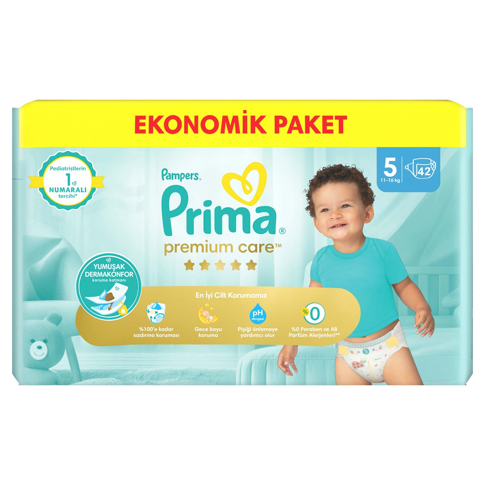 پوشک 42 عددی پریما سایز پنج لهستانی